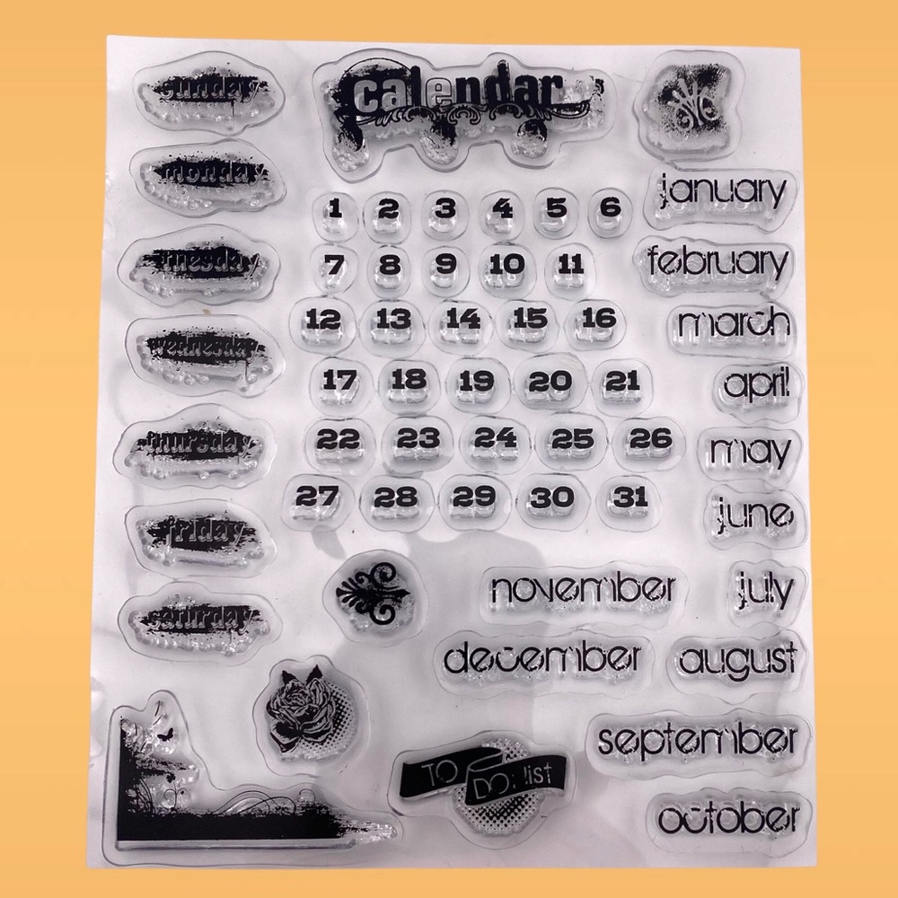 Calendar Acrylic Stamp Set